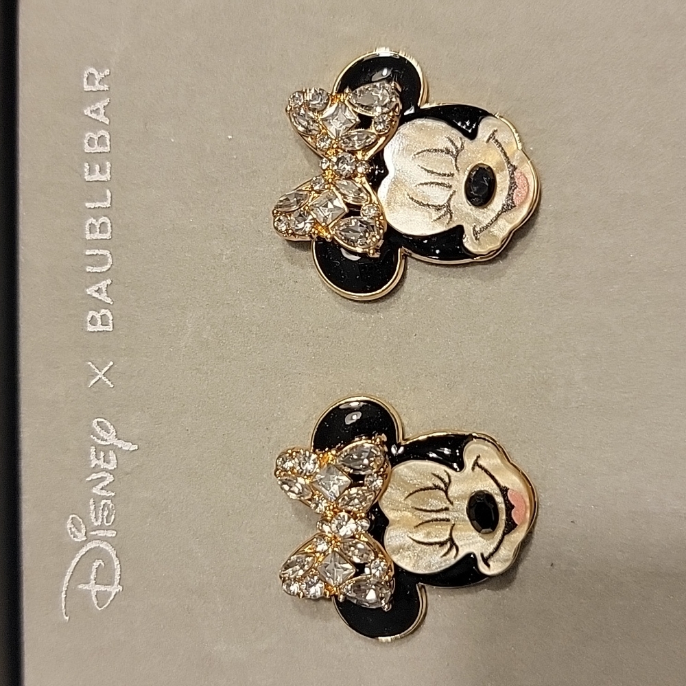 Disney x Baublebar Minnie Mouse Stud Earrings NWT
